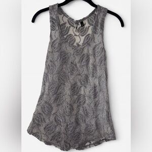 NWOT BKE Charcoal Lace Tank Top